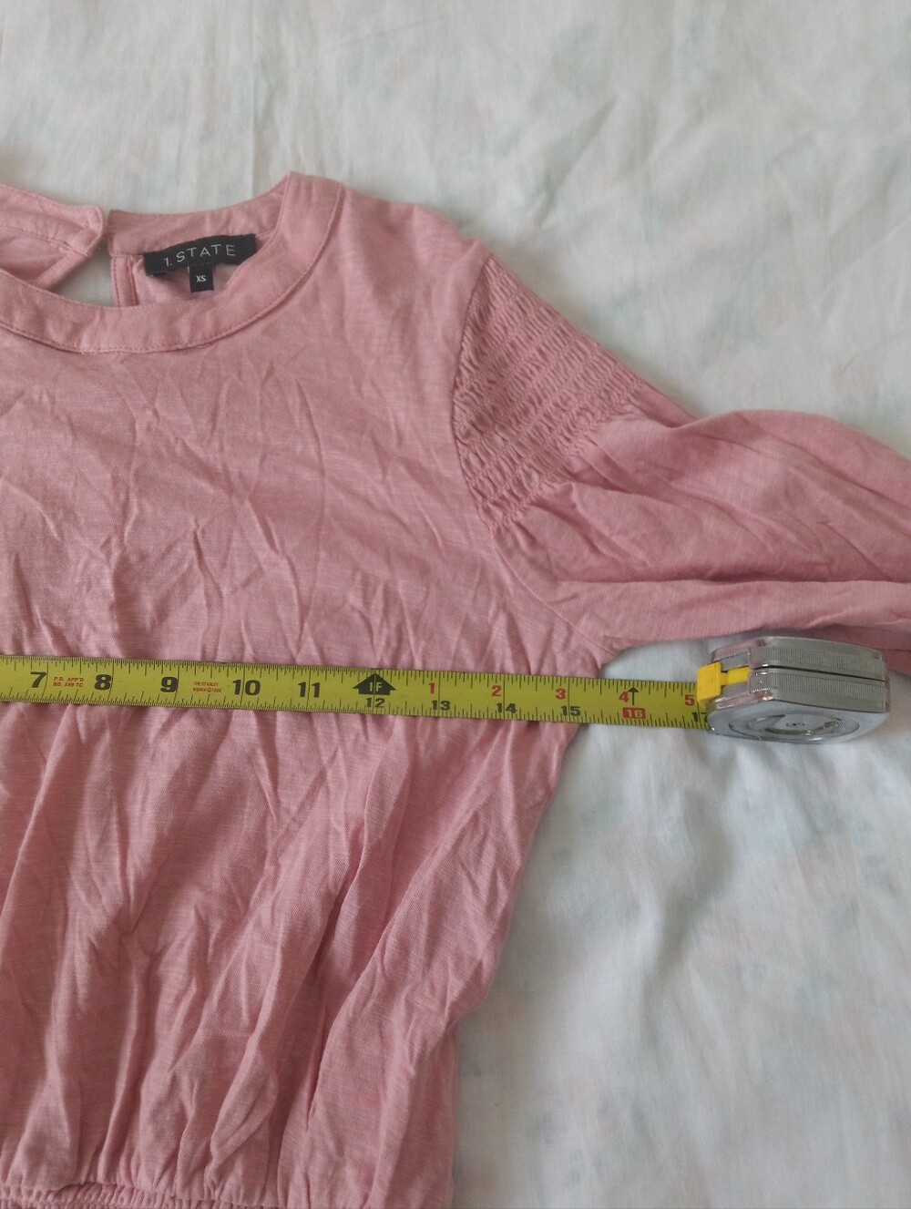1. State Blush Pink Long-Sleeve Smocked Waist Top - Picture 6 of 7